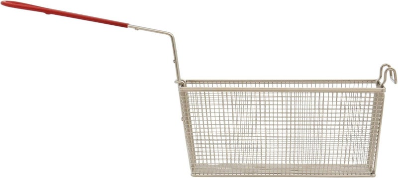 Kratos Commercial Deep Fryer Basket for 40 lb. and 50 lb. / 3 and 4 Burner Commercial Gas Floor Fryers | 13.25" x 6.5" x 6" | Replacement Deep Fryer Basket with Red Handle (29Y-081) - Image 2